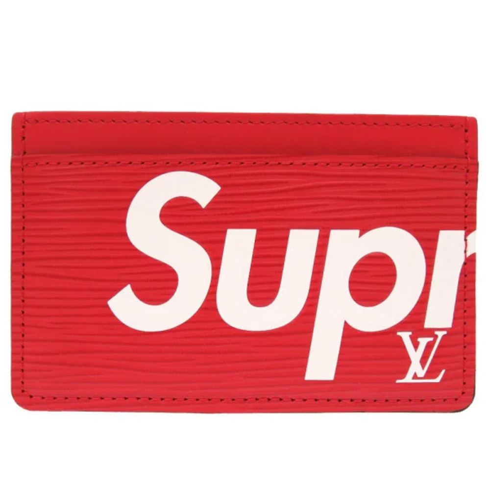 Louis Vuitton Supreme Porte Cartes Epi Red Card Case Wallet Pass LV